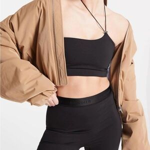 Bandier Asymmetric Toggle Sports Bra Black
